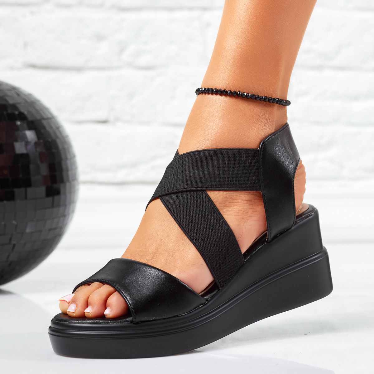 Sandale Dama cu Platforma Gretta Negre #14472