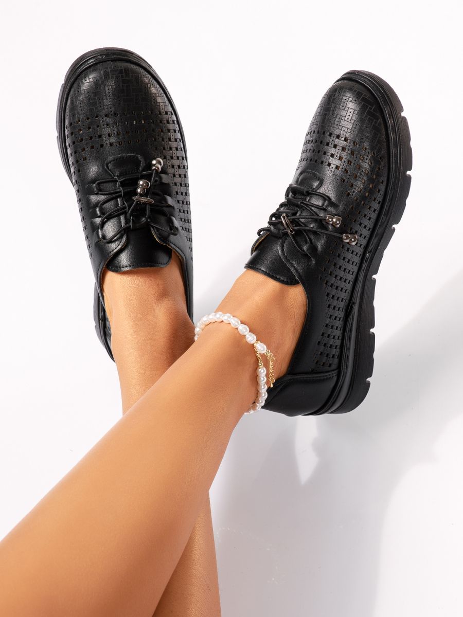 Всекидневни дамски обувки черни от еко кожа Tessa #18367