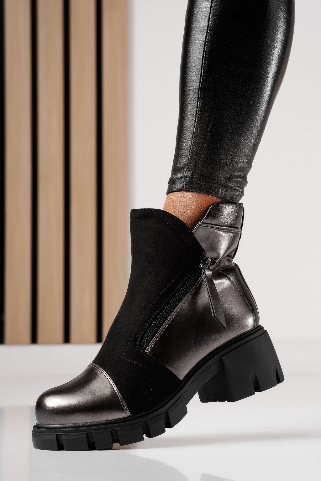 Ghete Dama Îmblănite Damien Gri #12987