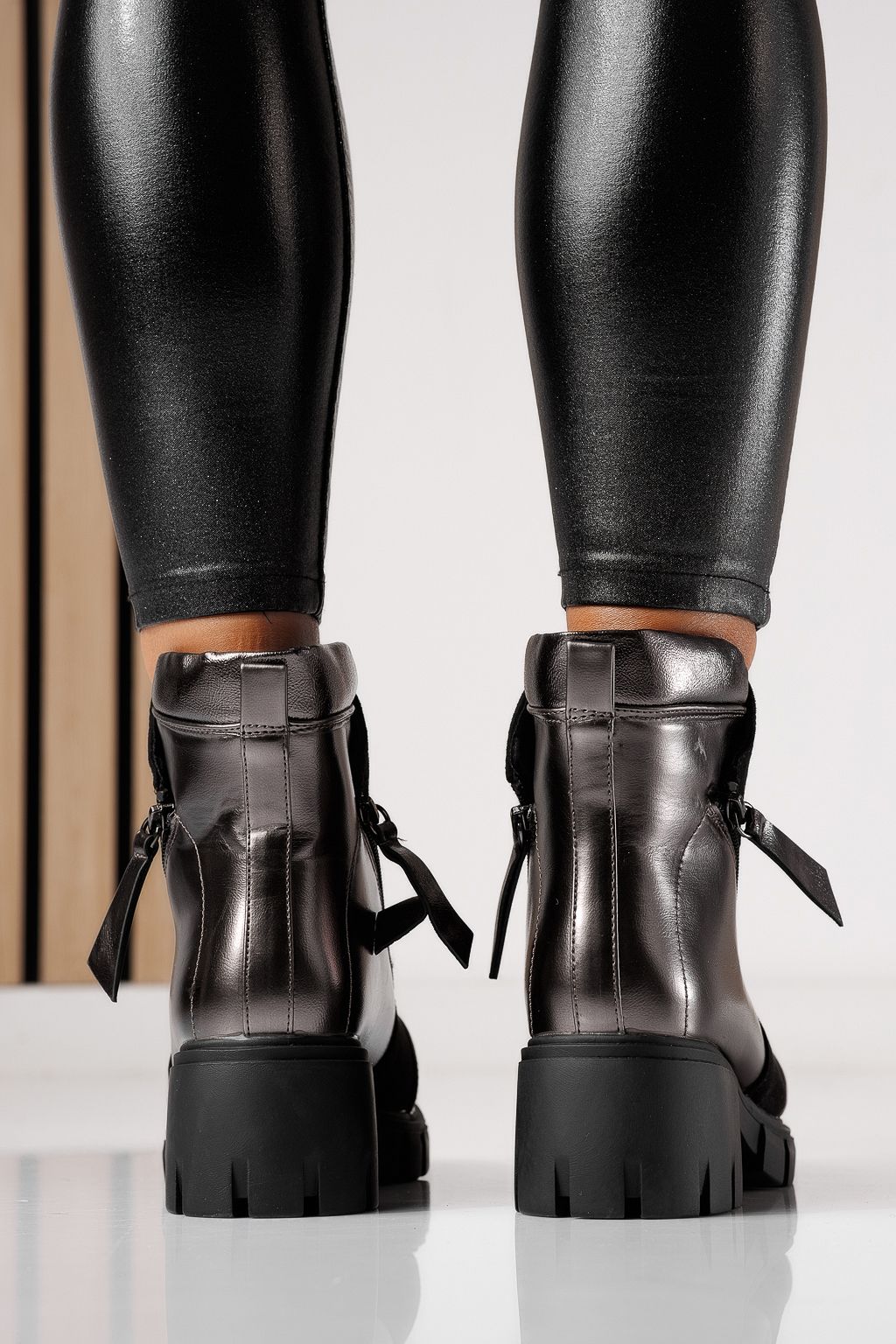 Ghete Dama Îmblănite Damien Gri #12987