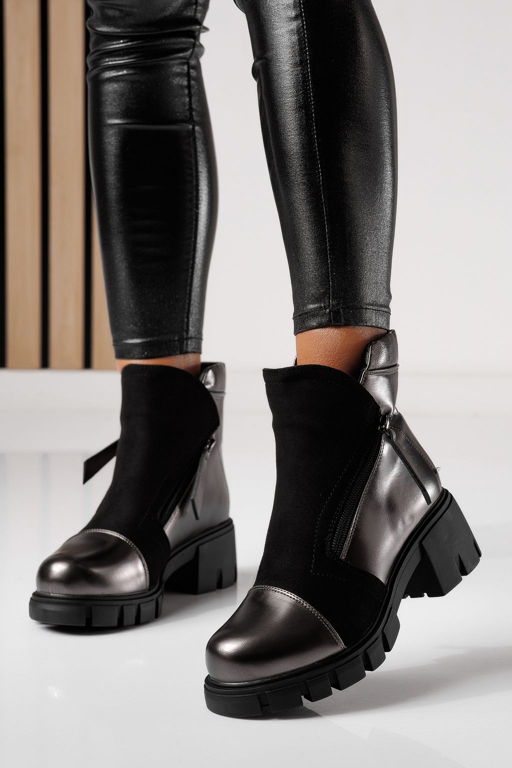 Ghete Dama Îmblănite Damien Gri #12987