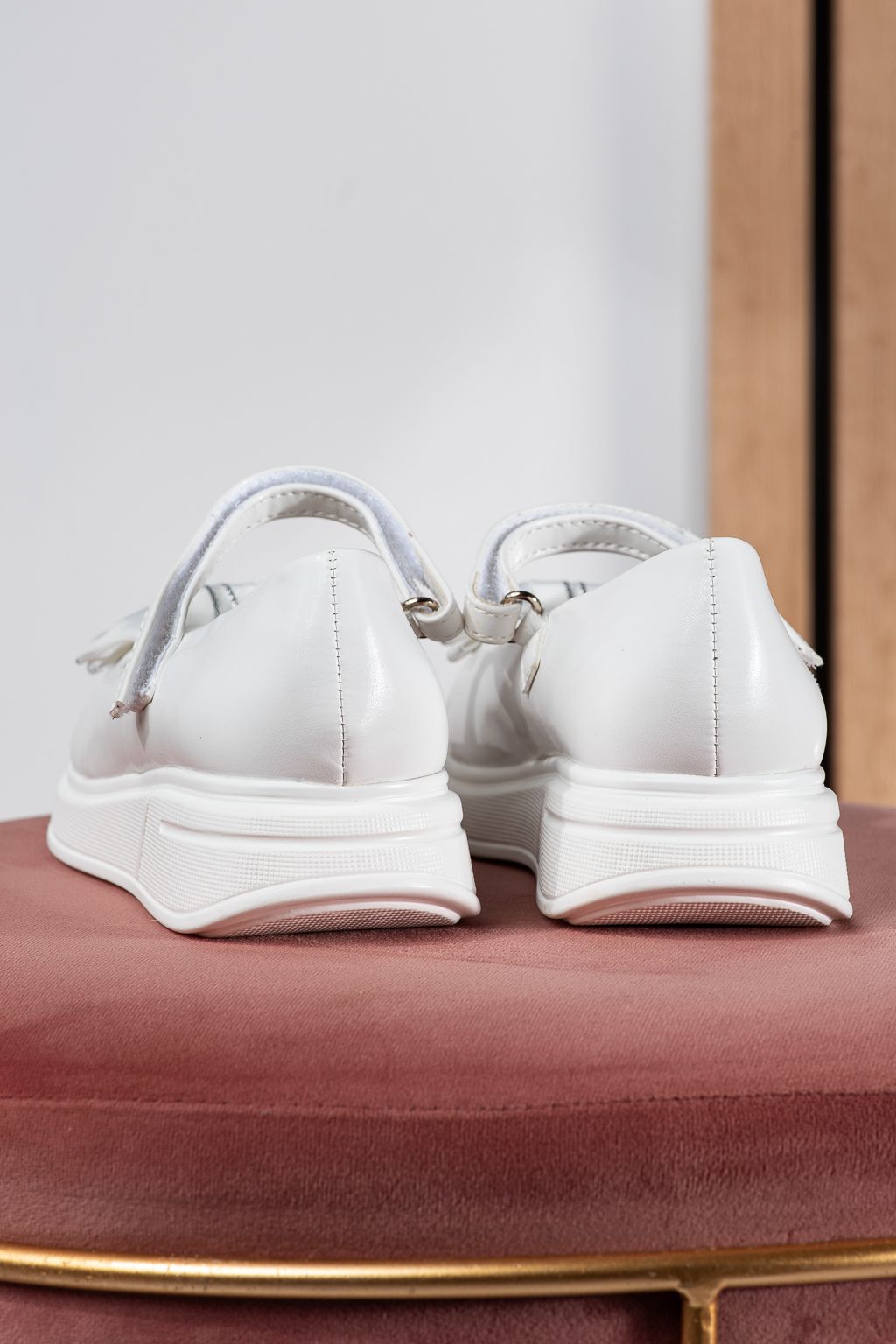 Pantofi fete albi din piele ecologica Alis2 #24649