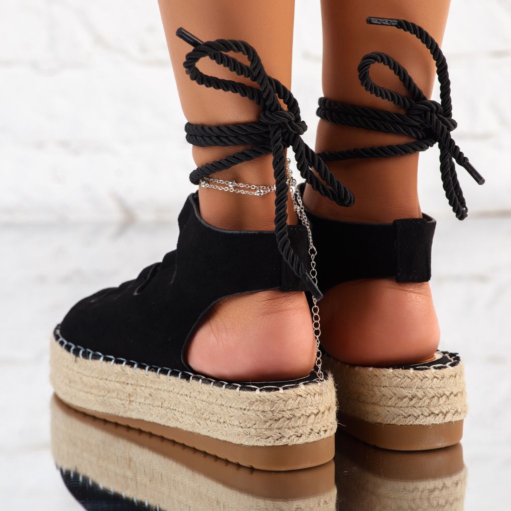 Дамски сандали с платформата Flora черен #10362