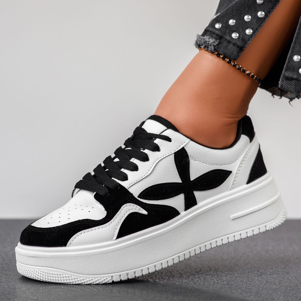 Дамски спортни обувки Martah Бяло/черен #12032