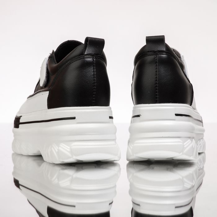 Дамски спортни обувки с платформа от естествена кожа Igor черен #13532