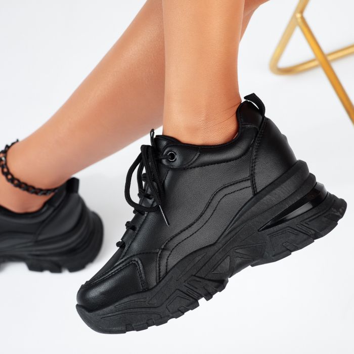 Maura Női Fekete Sportcipő Platformmal #13774
