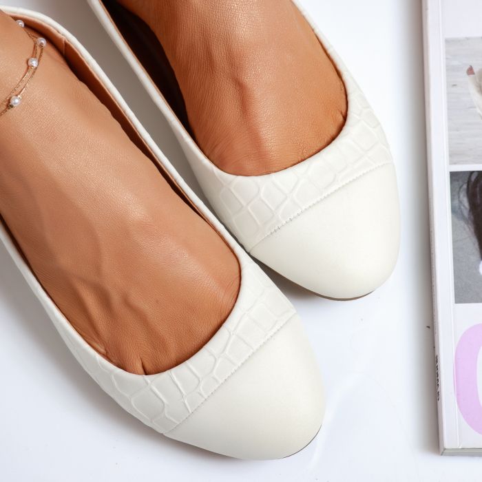 Обувки за балеринки Agapia Бяло #13992
