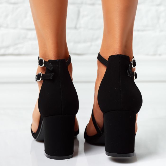 Дамски сандали с ток Louisiana черен #14352
