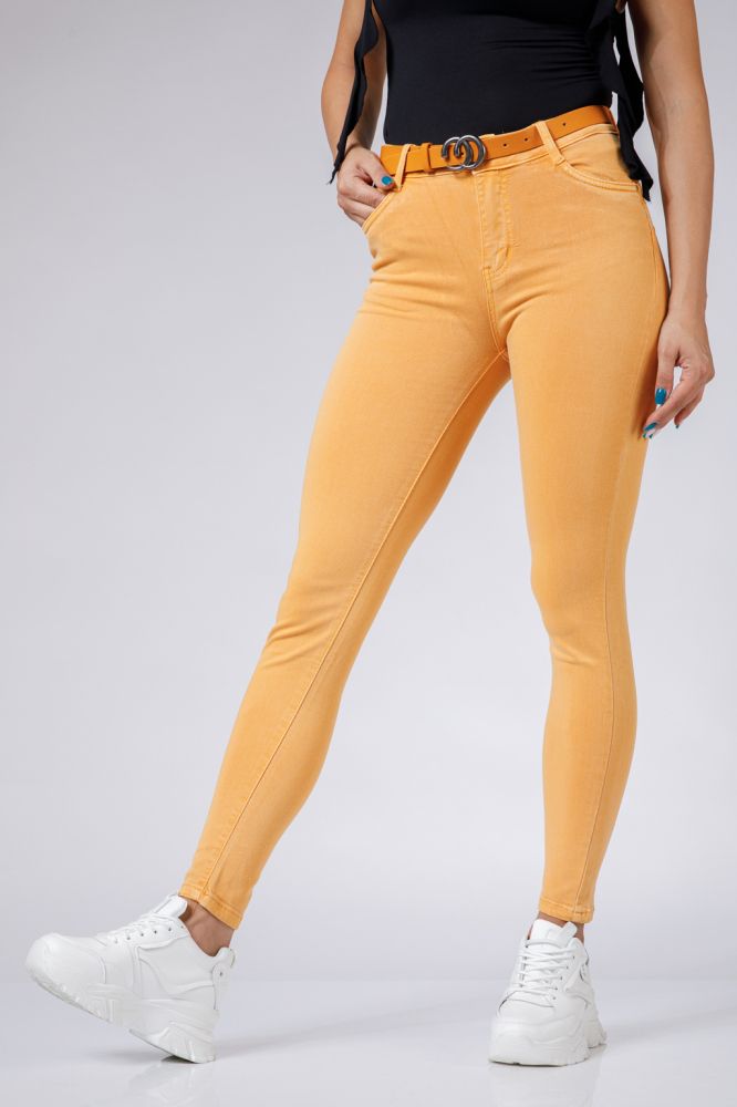 Pantaloni Skinny Dama Foxie Portocalii #A505