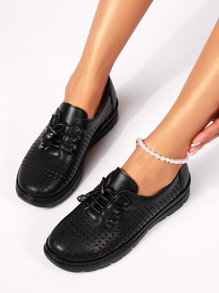 Всекидневни дамски обувки черни от еко кожа Tessa #18367