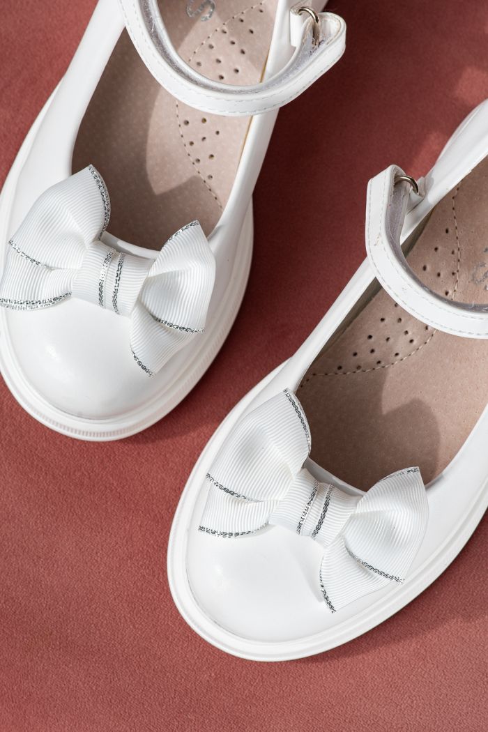 Pantofi fete albi din piele ecologica Alis #24654