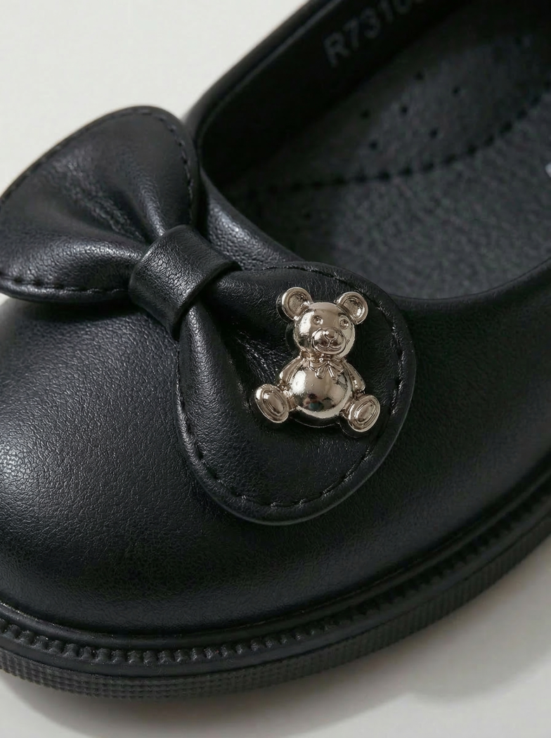 Pantofi fete negri din piele ecologica Lorete2 #24626