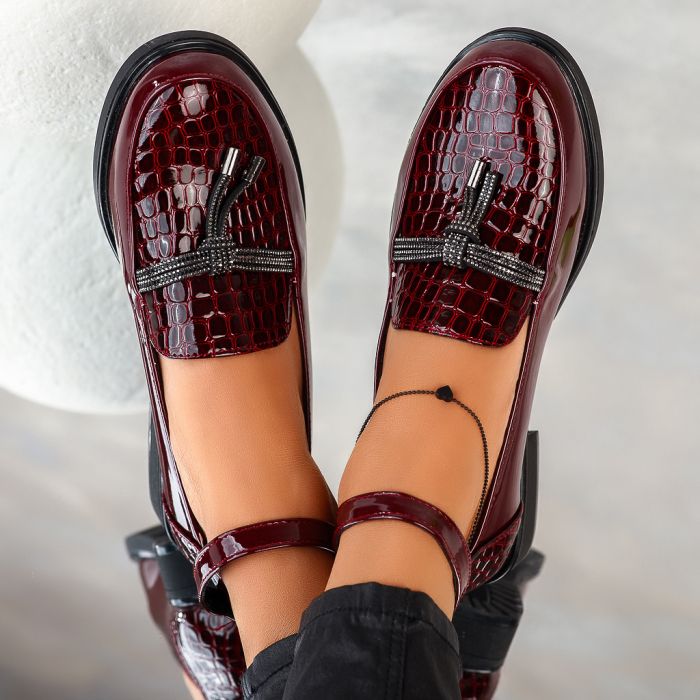 Ежедневни дамски обувки Brooklyn бордо #12259