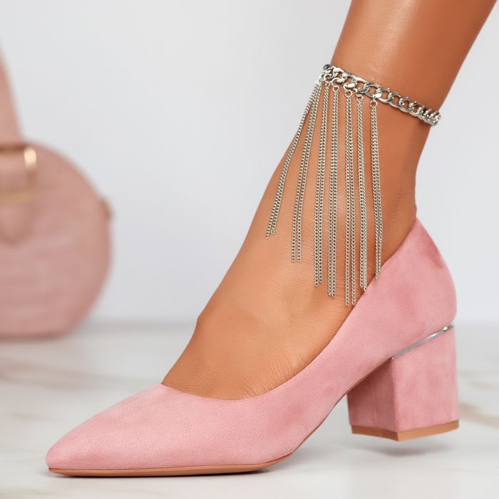 Дамски обувки с ток Sofia Розово #12392