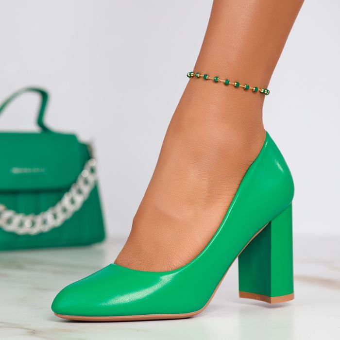 Дамски обувки с ток Vicky зелено #12401
