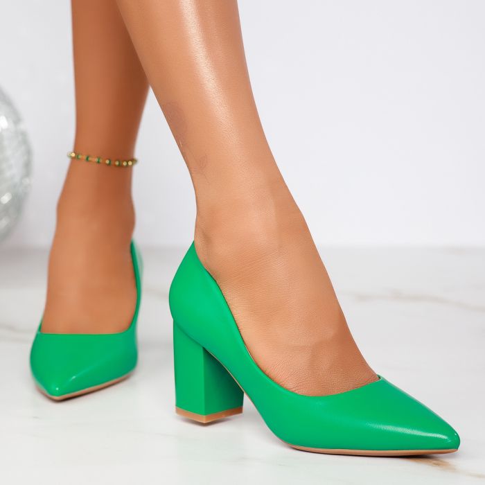Дамски обувки с ток Anca зелено #12353