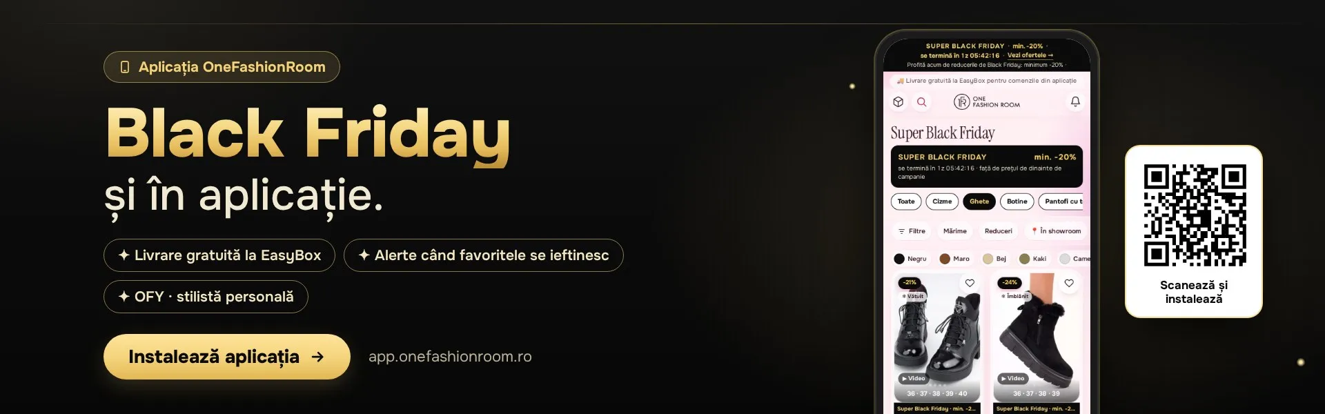Black Friday și în aplicația OneFashionRoom
