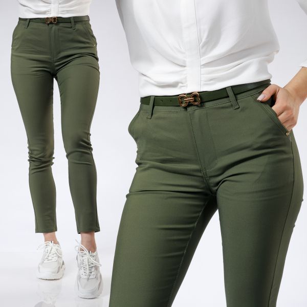 Pantaloni Casual Dama Diana Khaki #A331