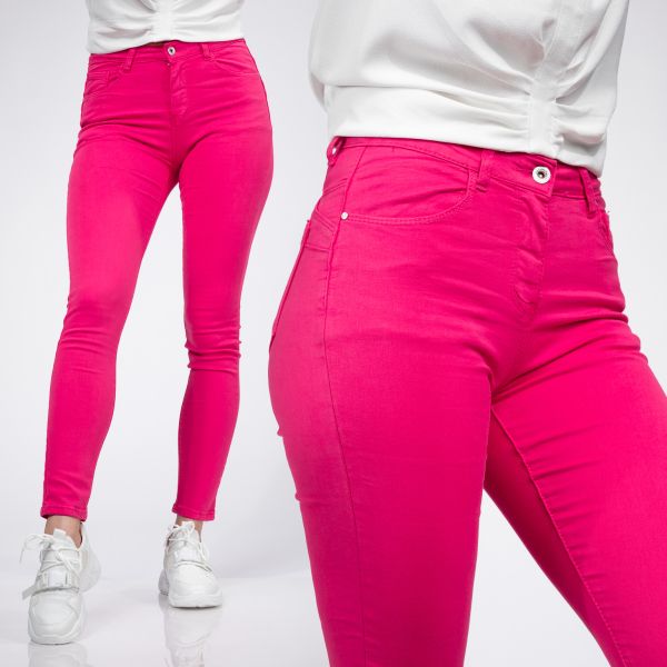 Blugi Skinny Dama cu Pushup Athena Fucsia #A430