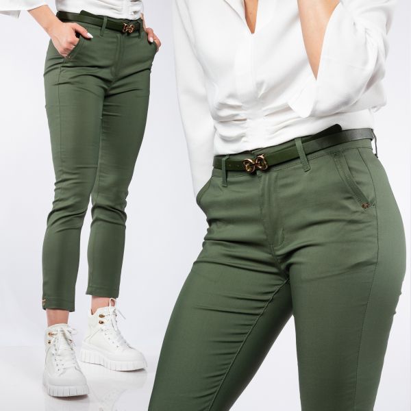 Pantaloni Casual Dama Roxana Khaki #A412