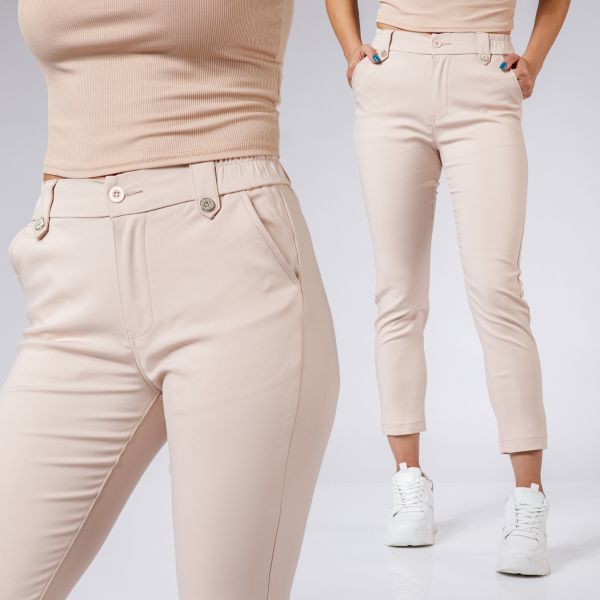 Pantaloni Casual Dama Lilith7 Roz Pudra #A550