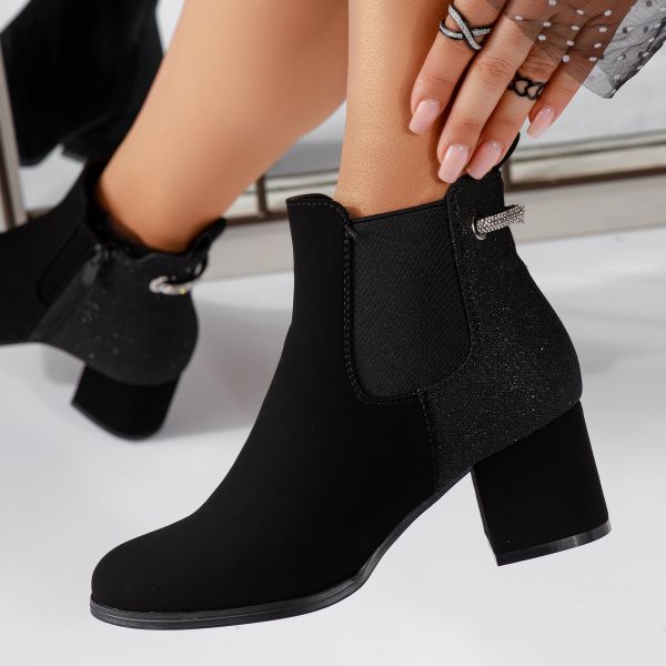 Botine Dama îmblanite Skylar Negre #17202