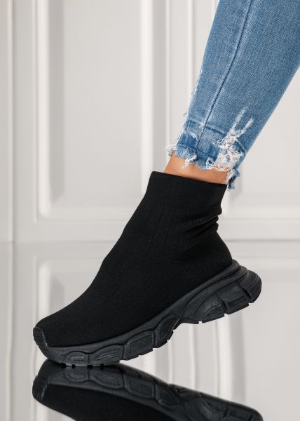 Adidasi dama negri din material textil Luana #18014