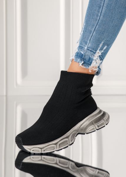 Adidasi dama negri din material textil Luana #18015