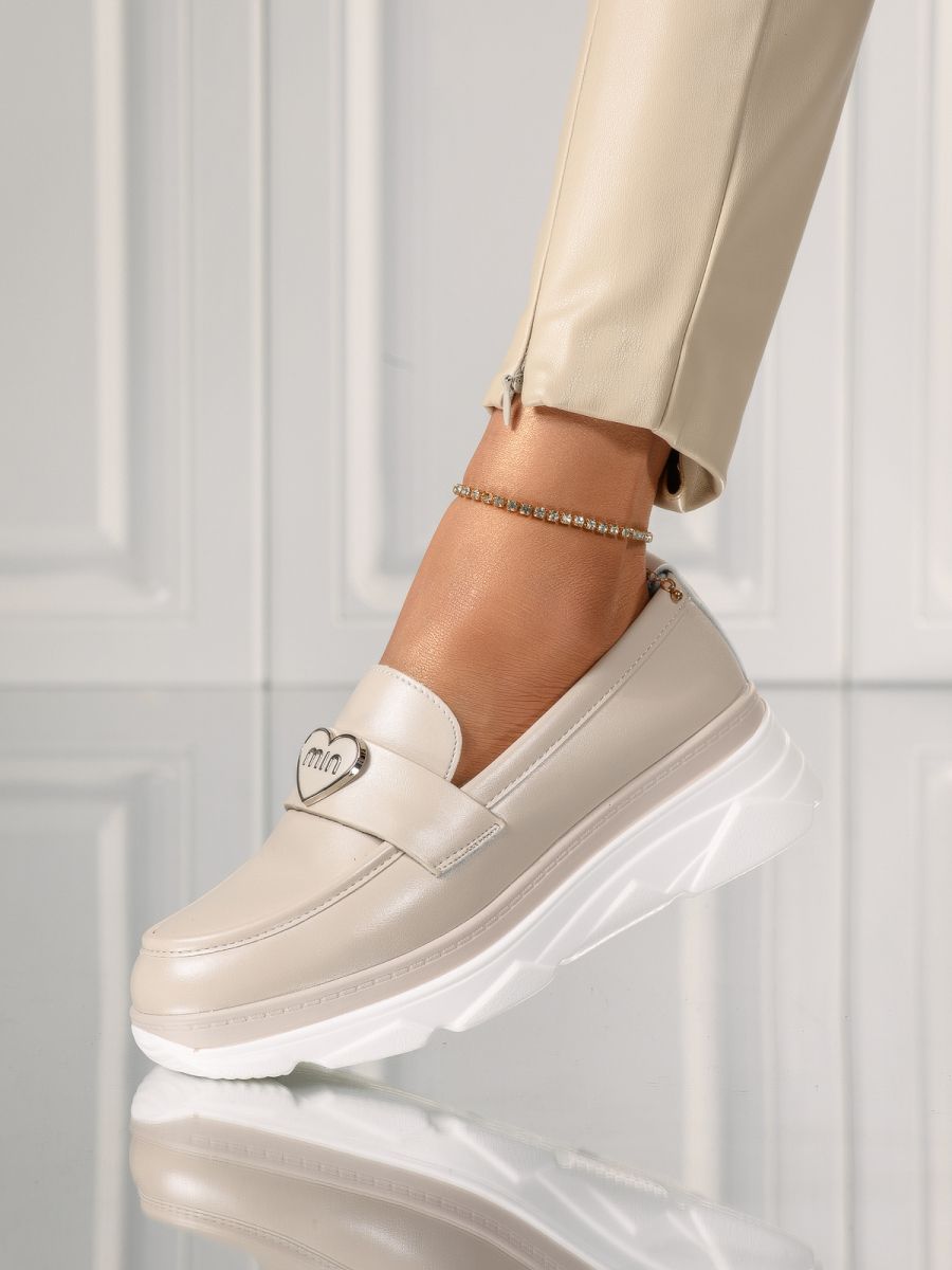 Pantofi casual dama gri din piele ecologica Ophelia #18262