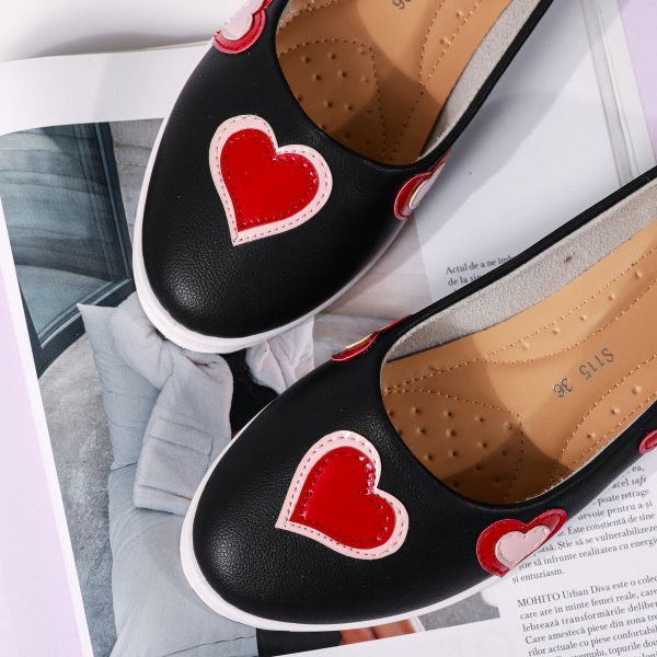 Balerini dama negri din piele ecologica Claire #18693