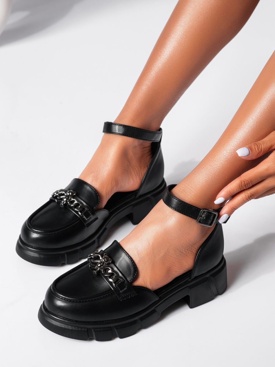 Pantofi casual dama negri din piele ecologica Hristina #20043