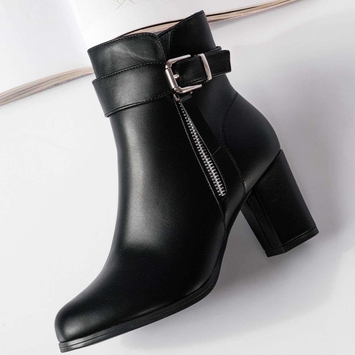 Botine Dama îmblanite Ilinca Negre2 #16862A