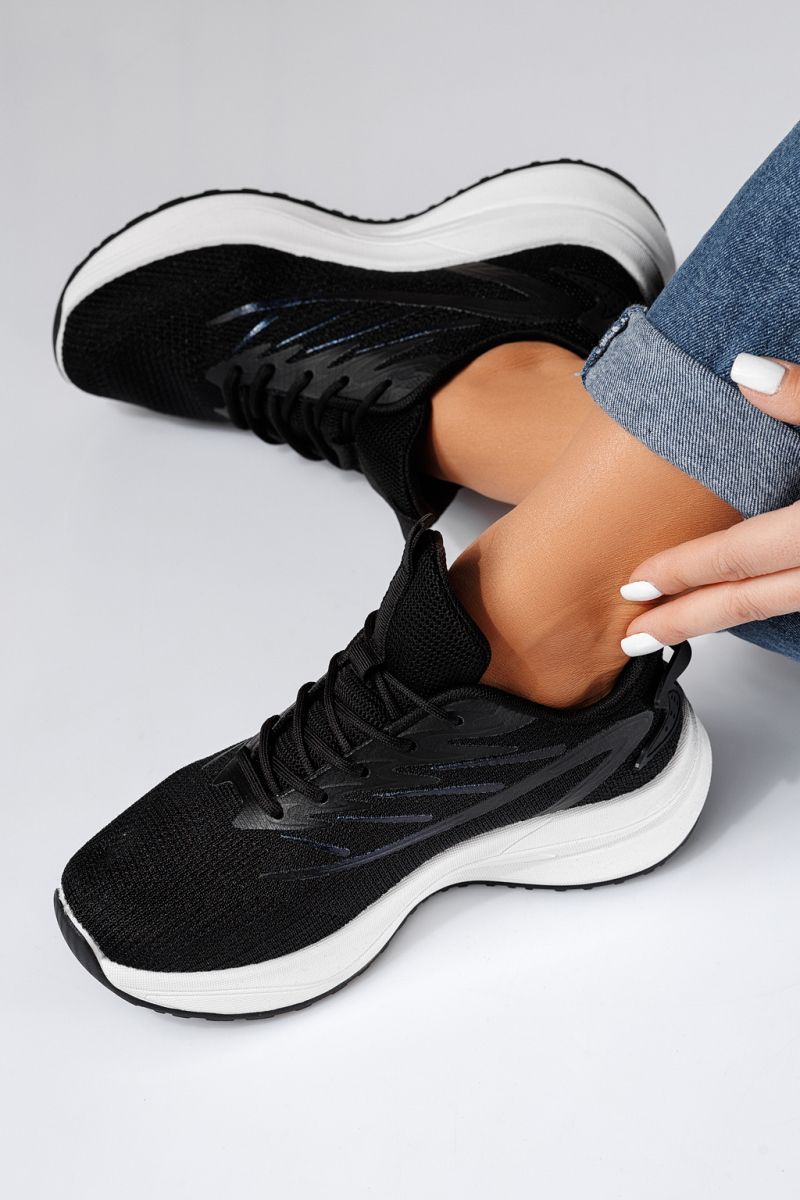 Adidasi dama negri din material textil Gia #20759