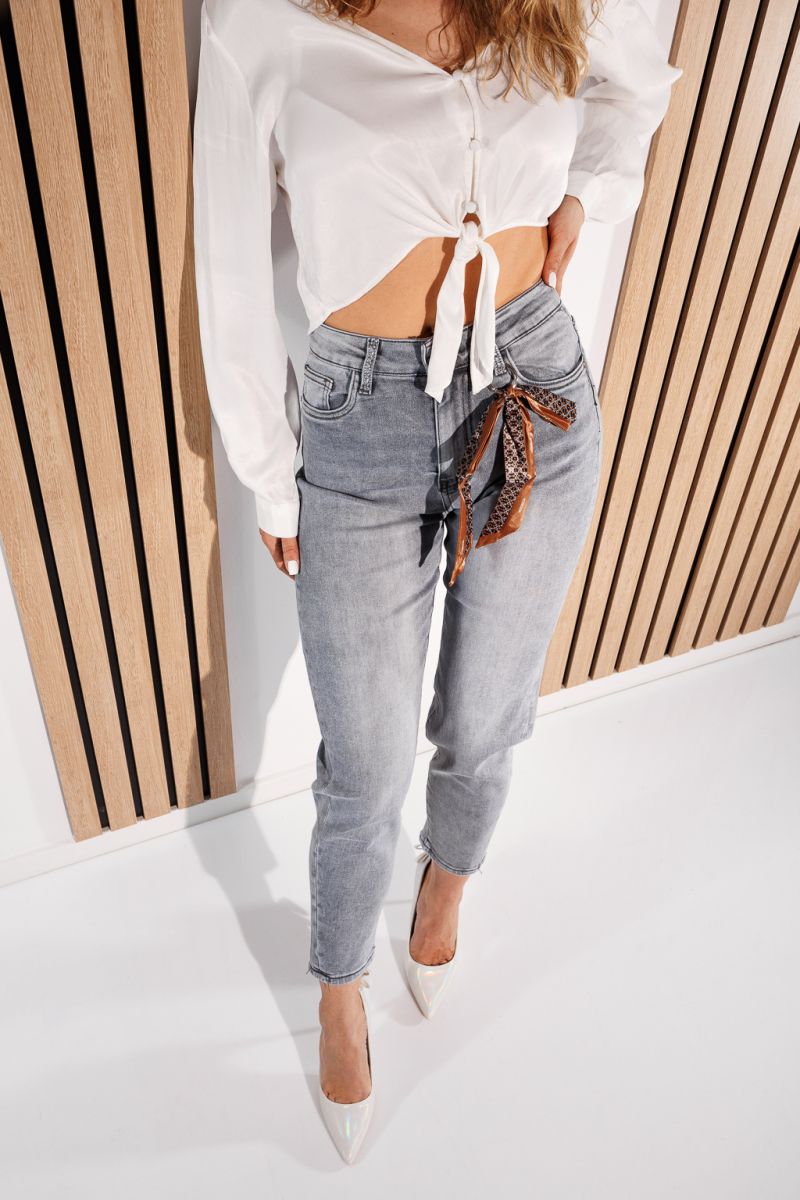 Blugi BaggyFit Dama Talia Gri #A936