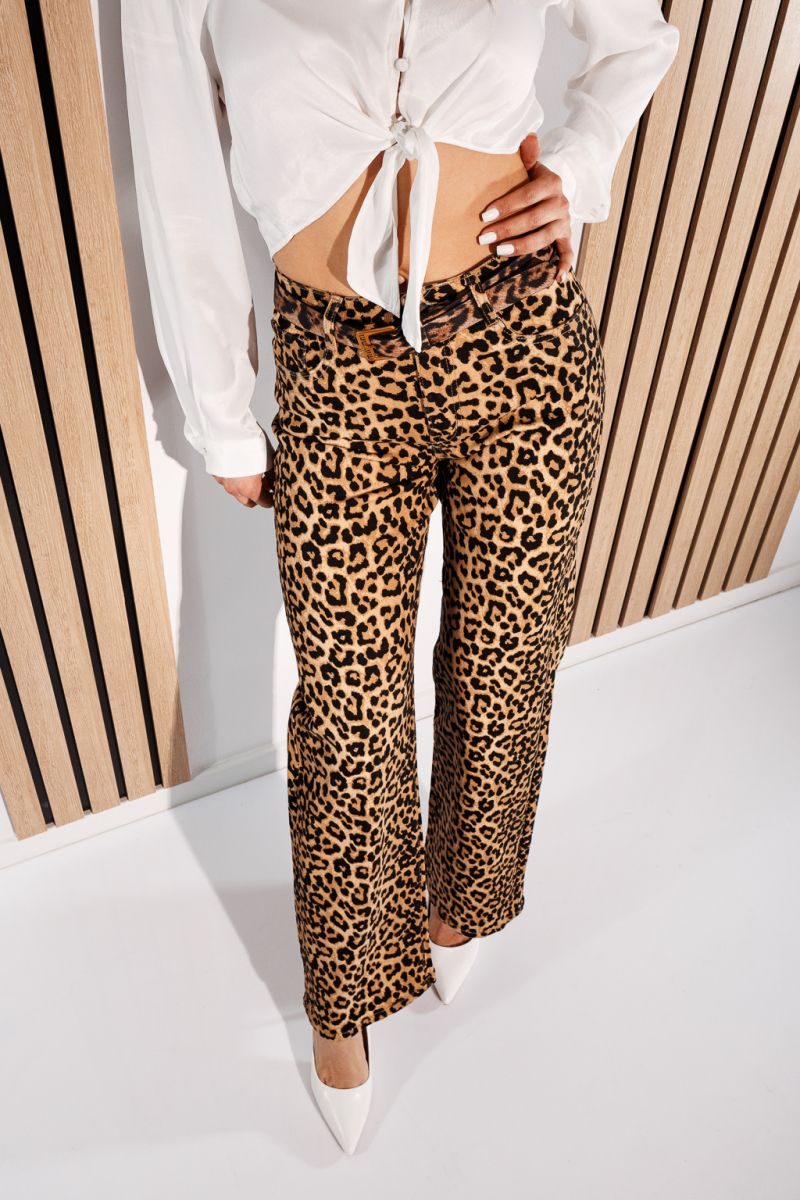 Blugi Evazati Dama Carla Leopard #A901