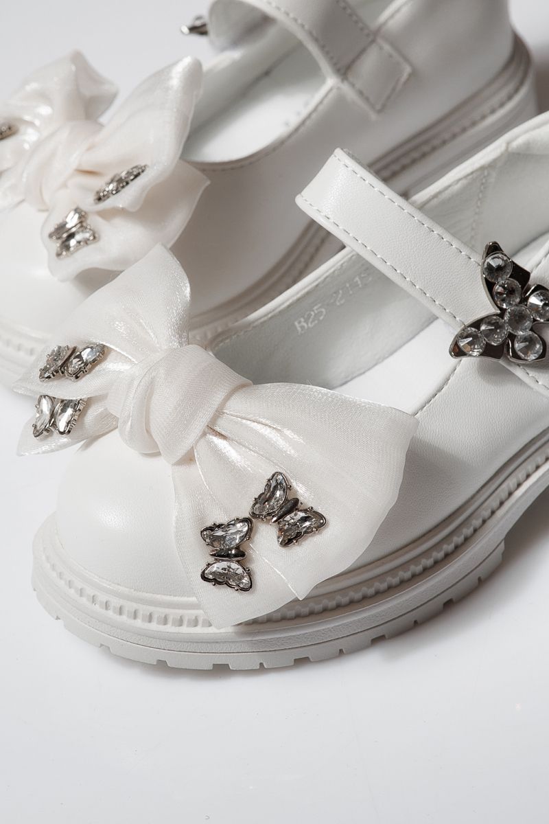 Pantofi fete albi din piele ecologica Mabel #21479