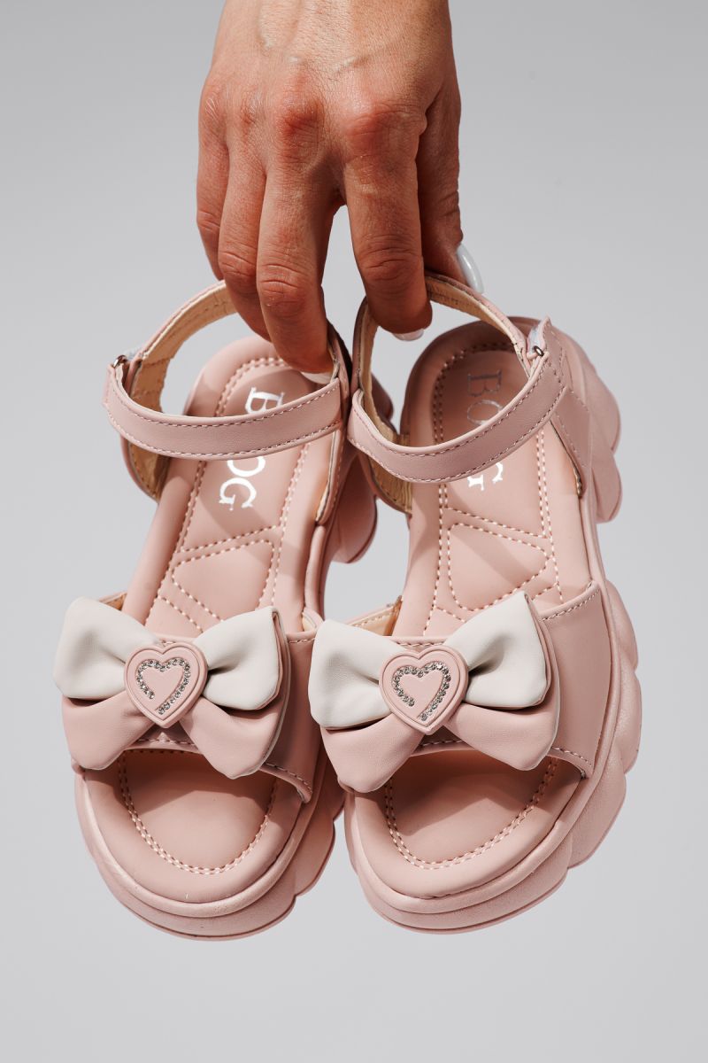 Sandale fete roz din piele ecologica Aria2 #21764