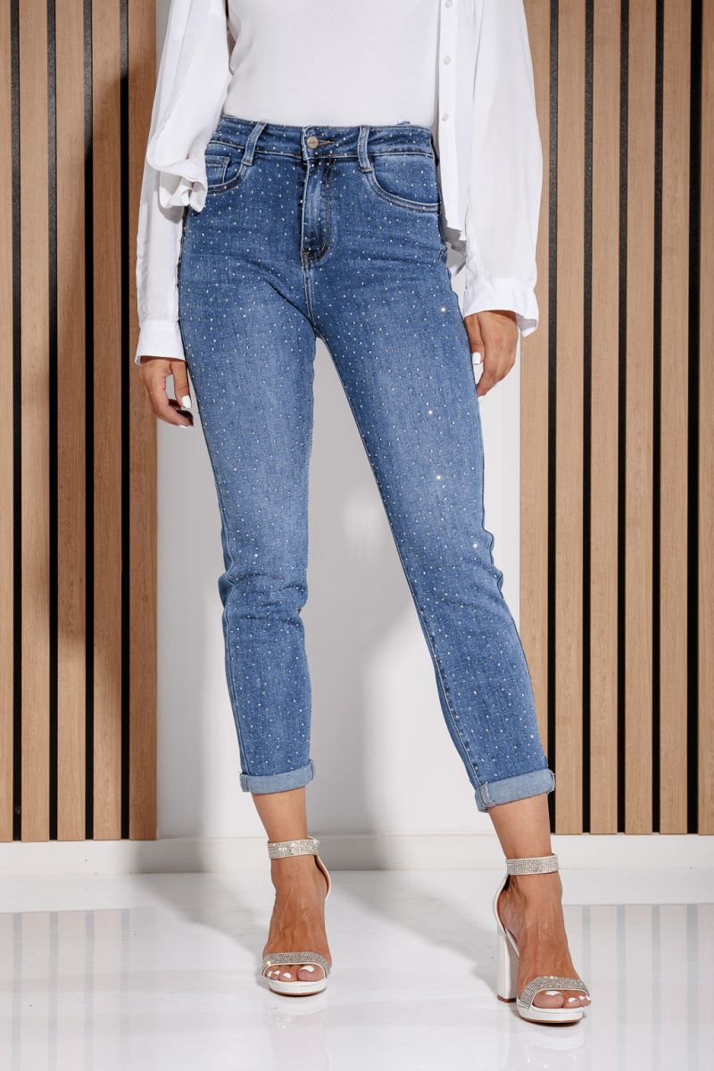 Blugi Skinny cu PushUp Dama Victoria Albastri #A1184