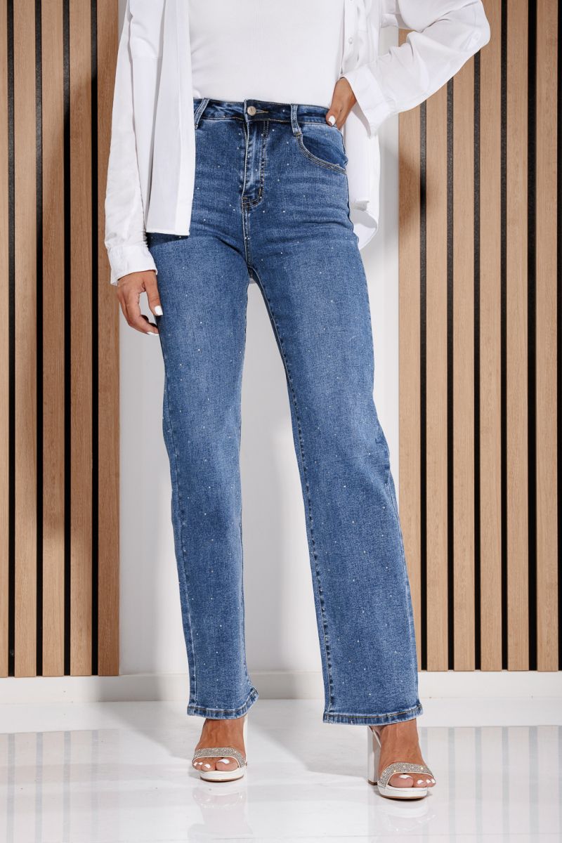 Blugi Wide Leg  Dama Freya Albastri #A1181