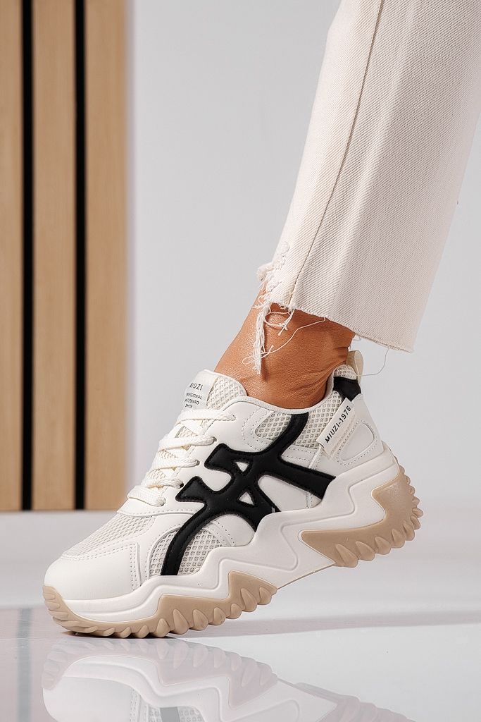 Adidasi dama bej din piele ecologica Aurora #22501