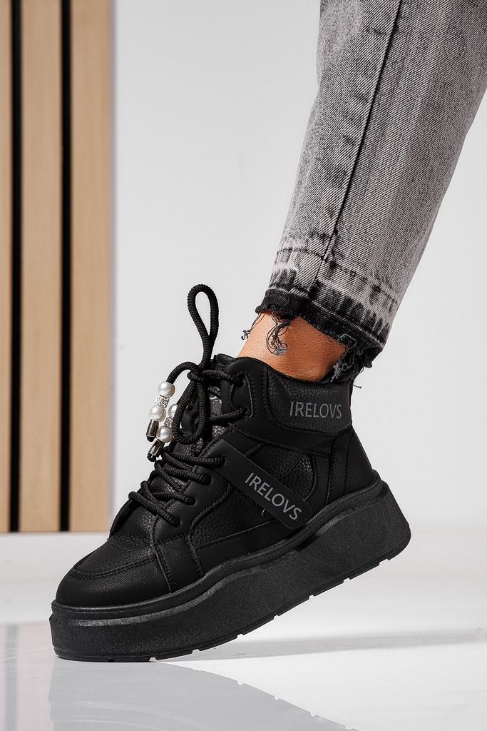 Adidasi dama imblaniti negri din piele ecologica Camilla #22520