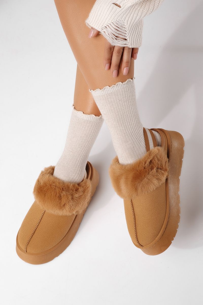 Ghete dama îmblanite tip Ug maro din piele ecologica intoarsa Despina #22905