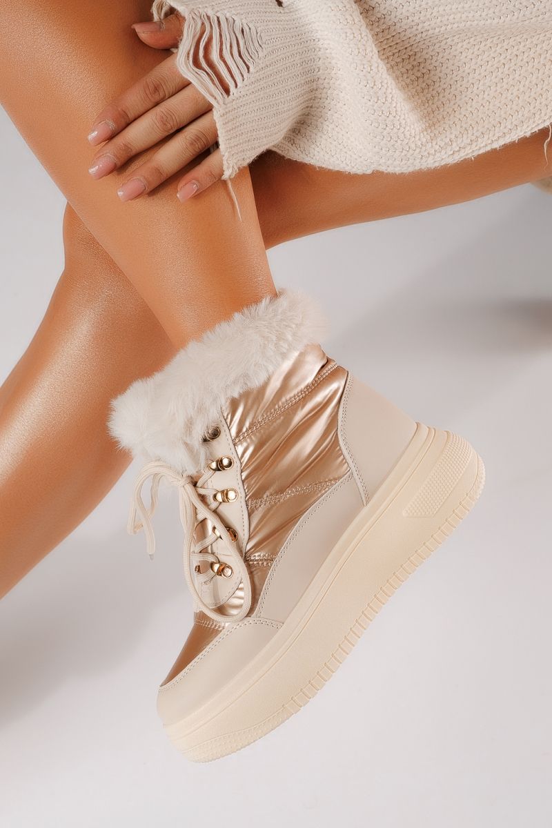 Ghete Dama  îmblanite Ivory Roz/Aurii #17244