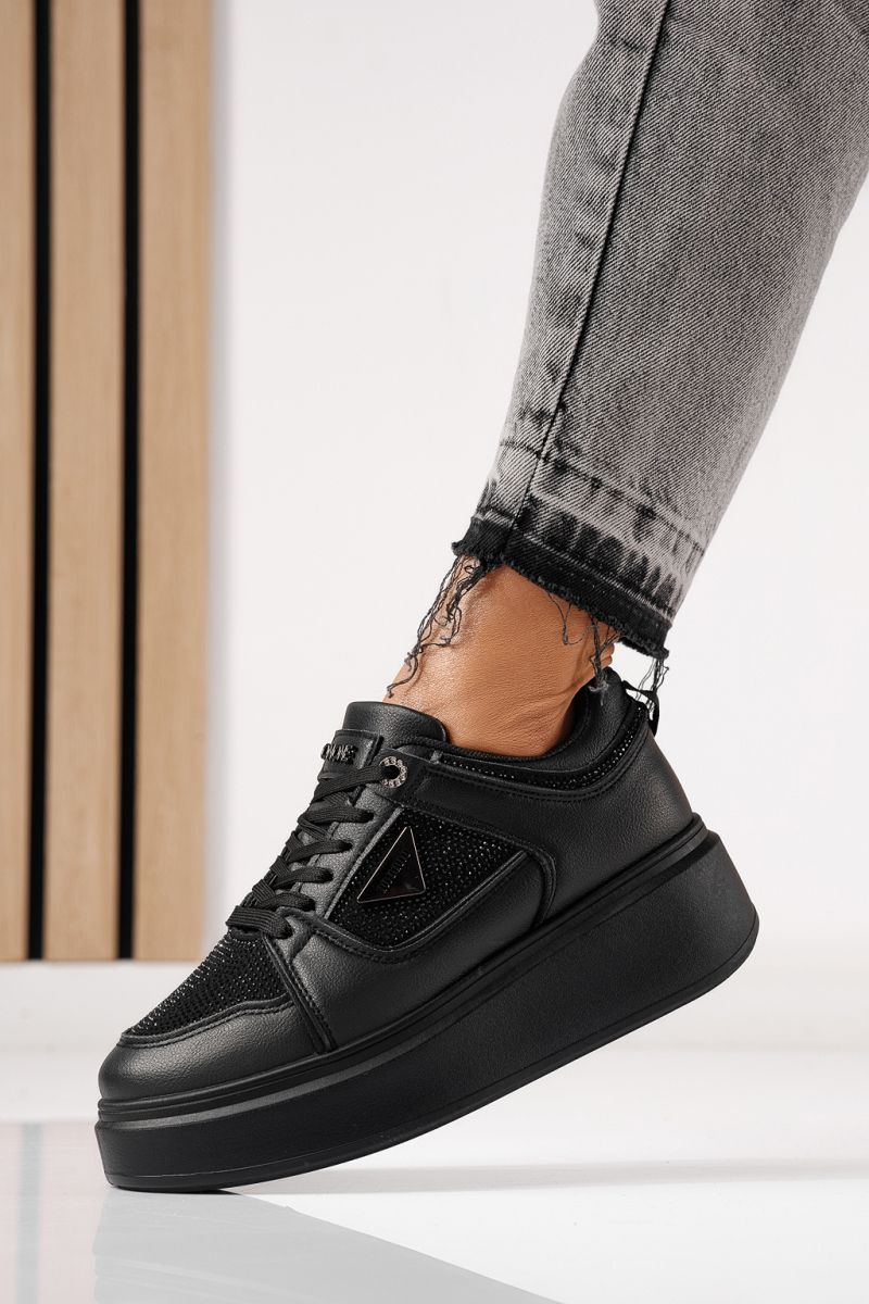 Adidasi dama negri din piele ecologica Delia #24080