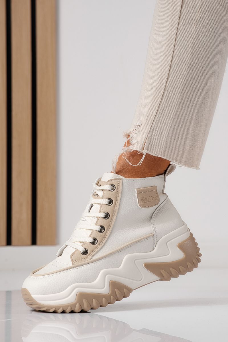 Adidasi dama khaki din piele ecologica Lea #24152