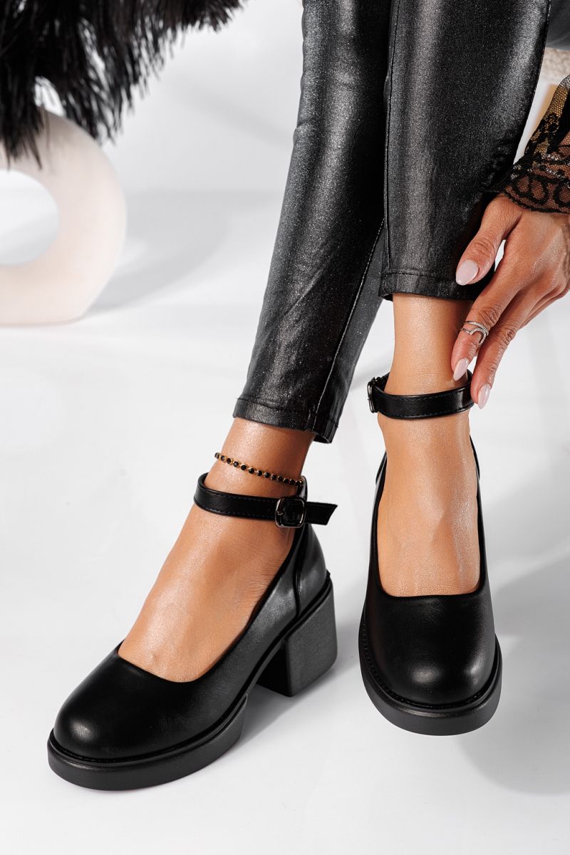 Pantofi casual dama negri din piele ecologica Troya #24228