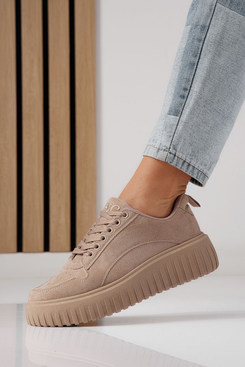 Adidasi dama khaki din piele ecologica intoarsa Delia #24299