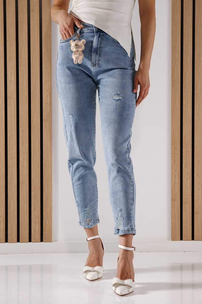 Blugi Baggy Fit Dama Allana Albastri #A1366