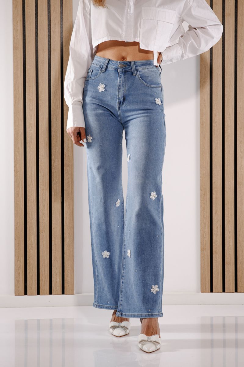 Blugi Evazati Dama Alane Albastri #A1374