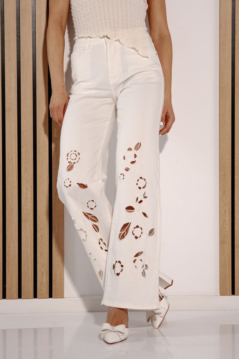 Blugi Evazati Dama Akeila Albi #A1382